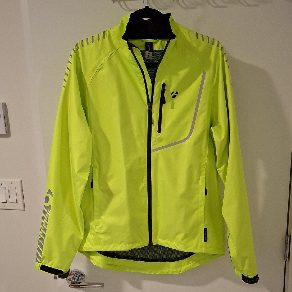 Bontrager Men's Neon Yellow High-Vis/Reflective Commuting Rainshell (Size S)